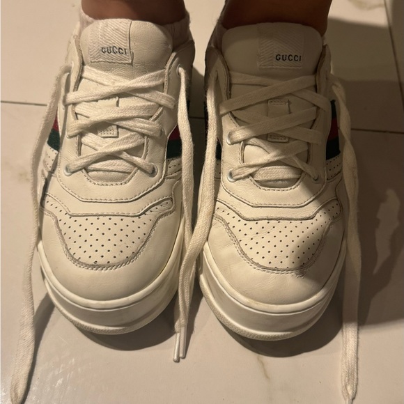 GUCCI CHILDREN'S LEATHER SNEAKER WITH WEB - Picture 4 of 6